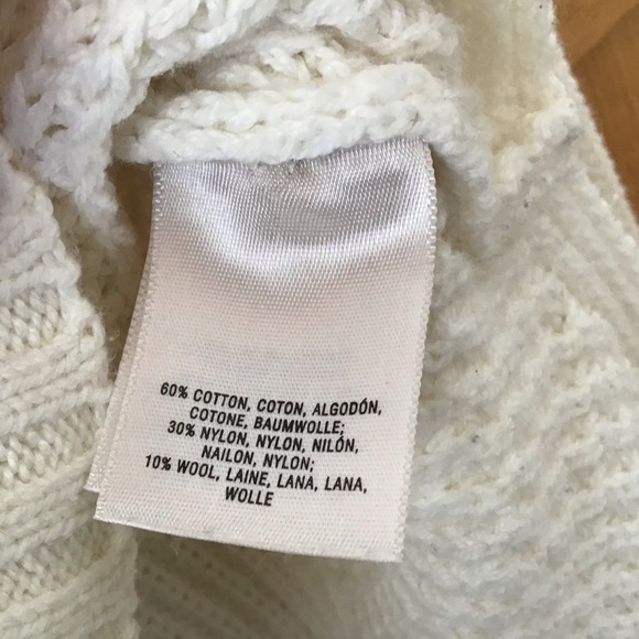 Anthropologie Moth High Low Hem Cowl Neck Knit Ivory Wool Blend Sweater - Picture 11 of 11